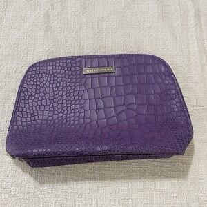Rodan and Fields Purple Snake Skin Cosmetic Bag Makeup NEW Zip Up